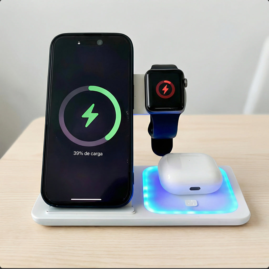 Estación de Carga Inalámbrica 3 en 1